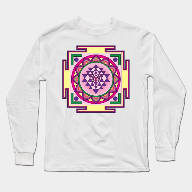 Sri Yantra Mandala Long Sleeve T-Shirt by GalacticMantra